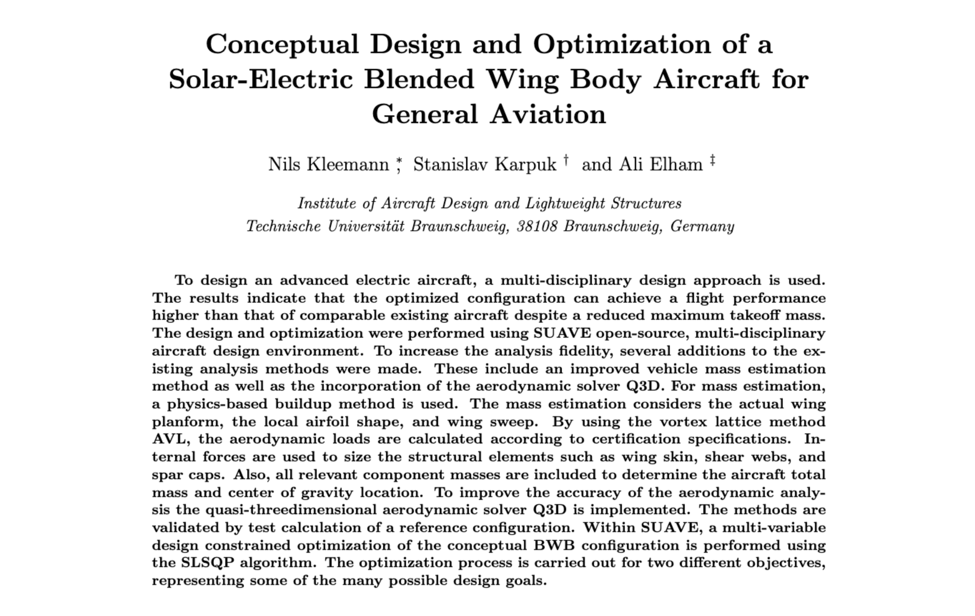 AIAA SciTech Conference Paper